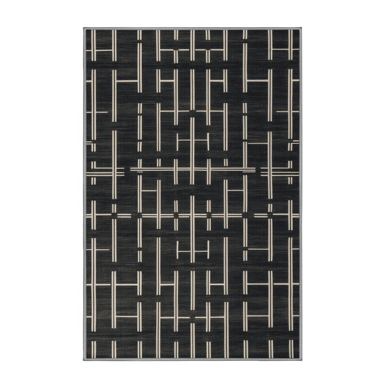 Tapis gris lavable à la machine, Rectangle 6 pi x 9 pi