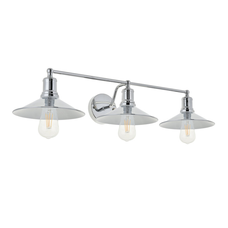 Éclairage pour salle de bain 3 lumières à intensité variable Elborough, Chrome, H 5,8 po x l 33,1 po x P 33,1 po