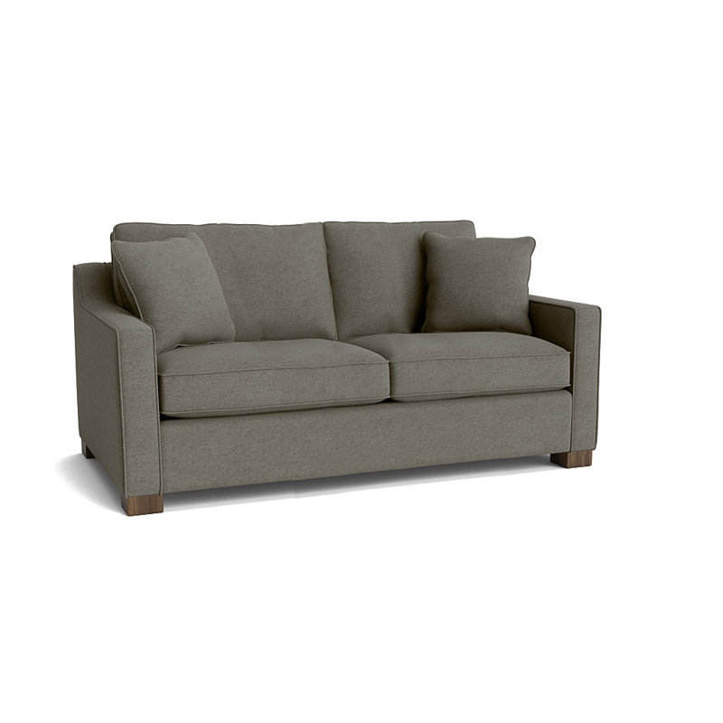 Aceyon Upholstered 71'' Sleeper Sofa, Entice Indigo, Walnut