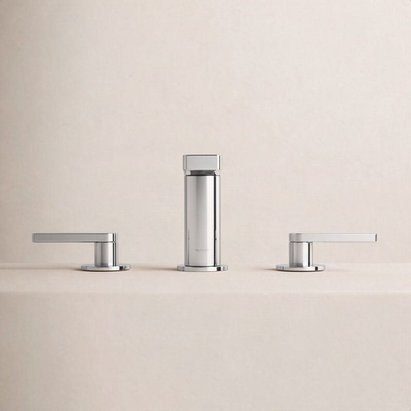 Composed Widespread Bathroom Faucet with Drain Assembly, Polished Chrome