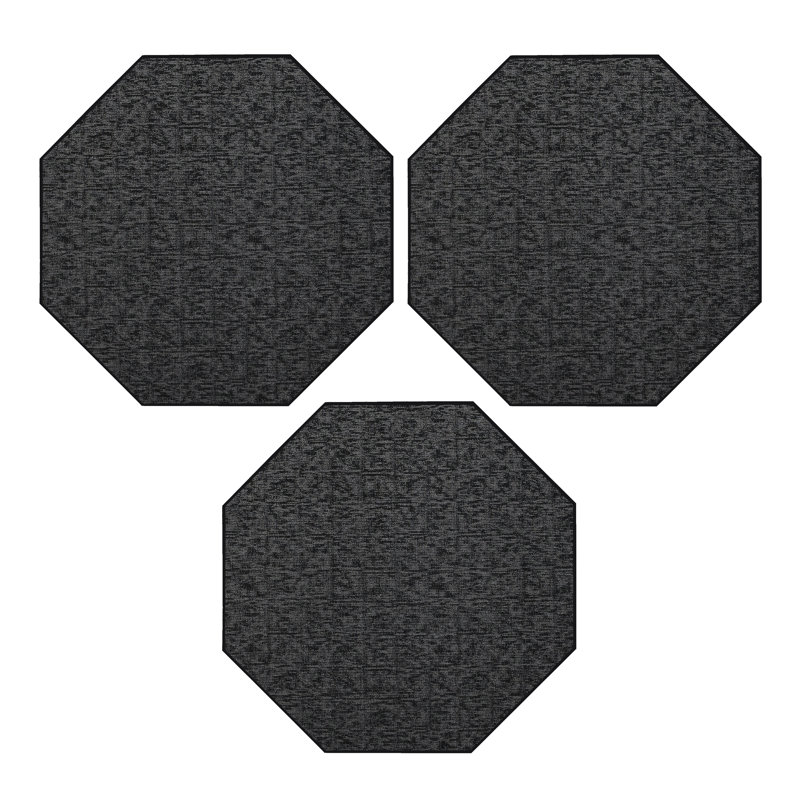 Ensemble de tapis intérieur / extérieur en nylon touffeté à la machine Dannika, Octogone 3 pi