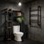 Rangement au-dessus de la toilette avec tablettes réglables, supports latéraux, panier de drainage et crochets - Étagère de salle de bain autoportante peu encombrante