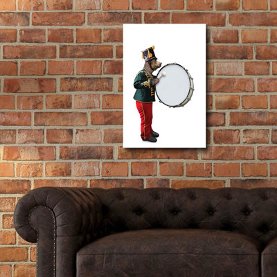 Epic Art 'Bear Drummer'  by John Hovenstine Acrylic Glass Wall Art, 16" x 24"