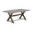5 Piece Dinette Set for 4 Includes a Rectangle Dining Table with X-Legs and 4 Light Sable Linen Fabric Parson Dining Room Chairs, Distressed Jacobean-541197728-541197731-541197730