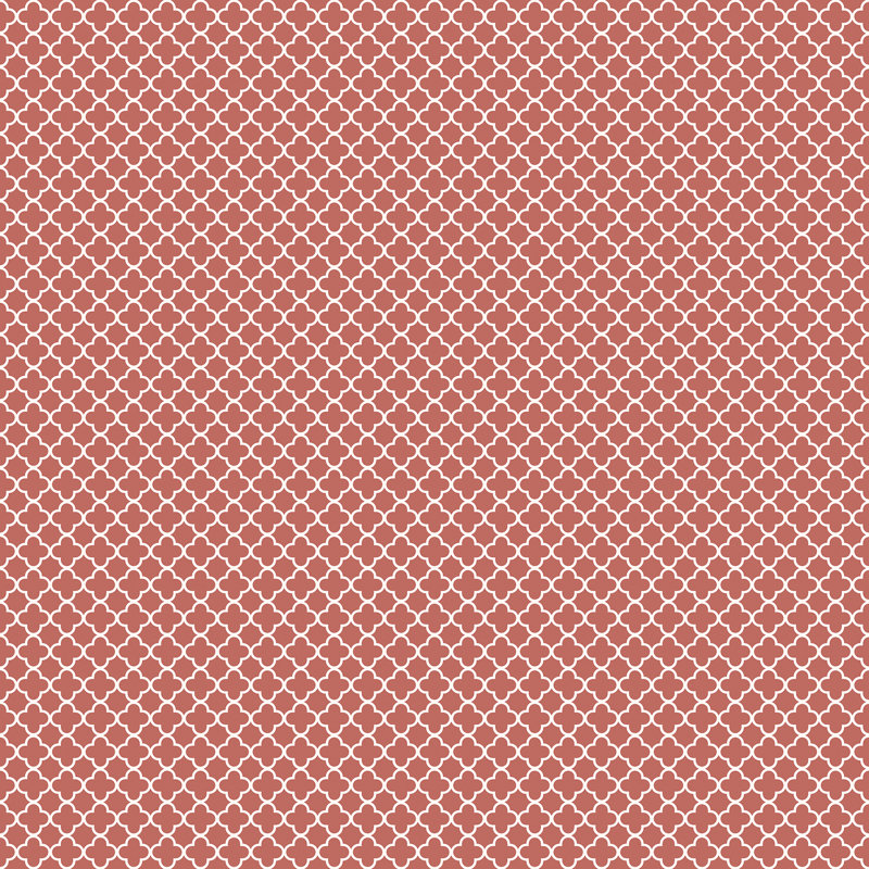 Small Prints Quatrefoil Medallion Design 33' L x 21" W Wallpaper Roll, Cranberry/White