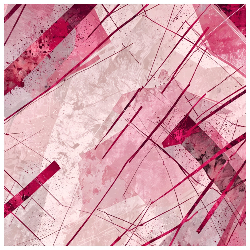 Tapis de bain rose à lignes abstraites, L 34 po x L 21 po