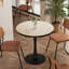 Round Marble Dining Table Mid-century Table With Metal Pedestal Base, Modern Leisure Table For Small Space Kitchen Dining Room, Easy Assembly, Waterproof Design-120882538
