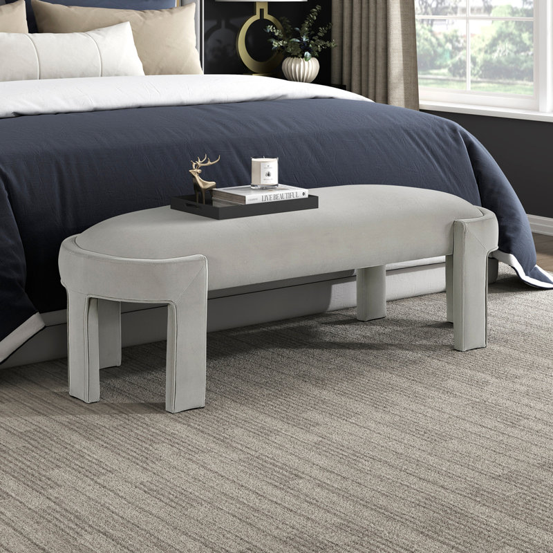 Banc rembourré élégant, Taupe