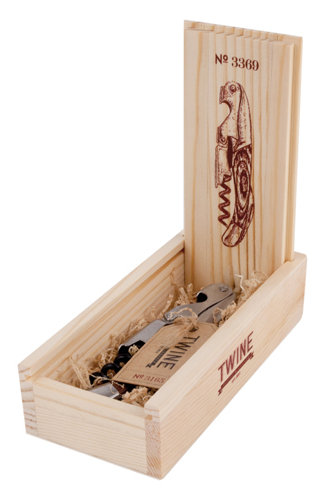 Wooden Handled Double-Hinged Corkscrew in Gift Box