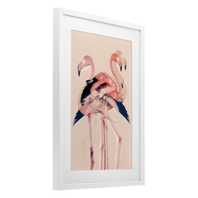 Impression encadrée de flammes roses superposées sous verre, design par 1x