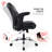 Ergonomic Heavy Duty Comfy Mid-Back Bonded Leather Padded Adjustable-Height/Tilt Office Chair, Comfortable Swivel Rolling Computer Desk Task Office Stool with Functional Arms, Design for Sedentariness and Productivity, Black