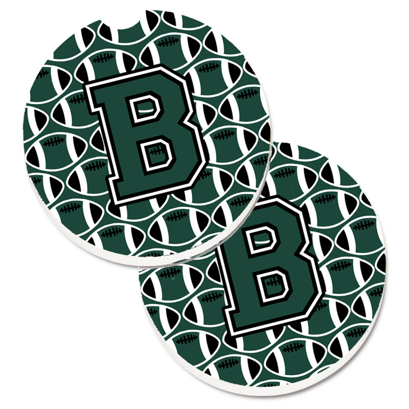 Sous-verre de football, B, Vert / blanc
