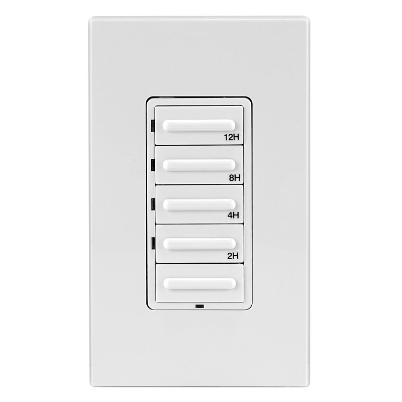 White 12-Hour Countdown Timer Switch with LED Indicators
