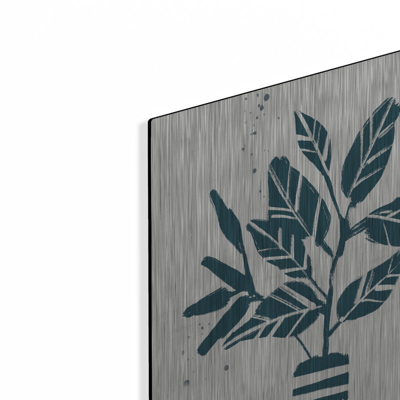 Art mural en métal «Luxe Blue Botanical Sketches 6» par Anne Tavoletti, H 24 po x l 16 po