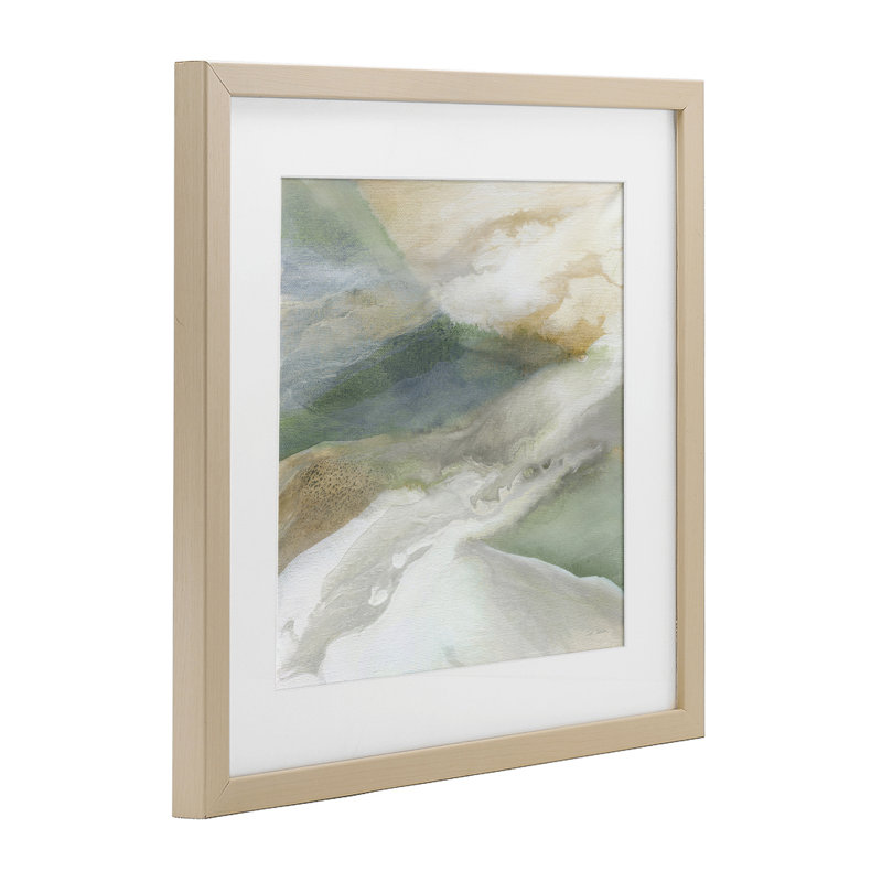 Serene Mist Over Rolling Fields, reproduction d'art sous verre encadrée, design par Carol Robinson, H 16 po x l 16 po