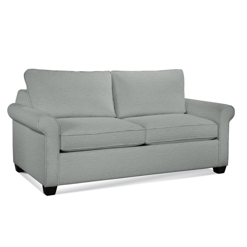 Park Lane Upholstered 58'' Sofa, Black Finish, White Sugar Performance; 0863-91