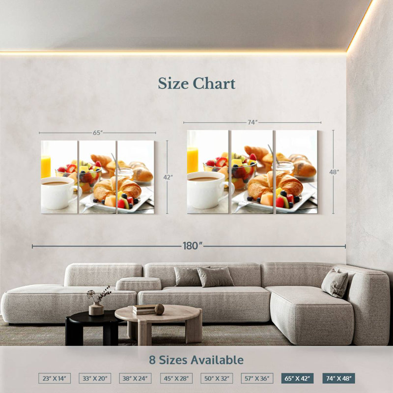  Assiette à déjeuner 'Croissant', H 42 po x l 65 po