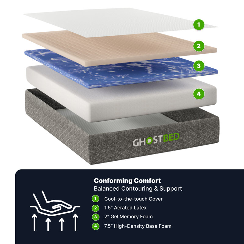 GhostBed Ghostbed Classic 11" Memory Foam & Latex Mattress