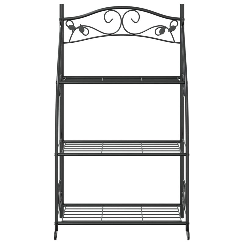 Support à fleurs noir en acier 22 po x 11,8 po x 37,8 po Vidaxl