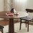 Brown Round Solid Wood Dining table-2139205381