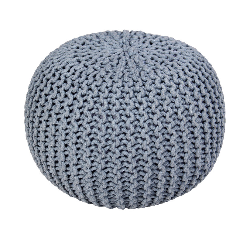Antoinette 50cm Wide Round Solid Colour Pouffe Ottoman, Silver