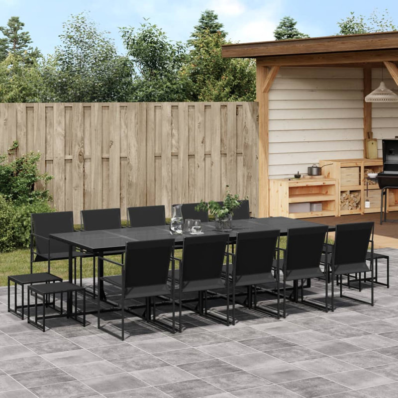  Garden Dining Set Black