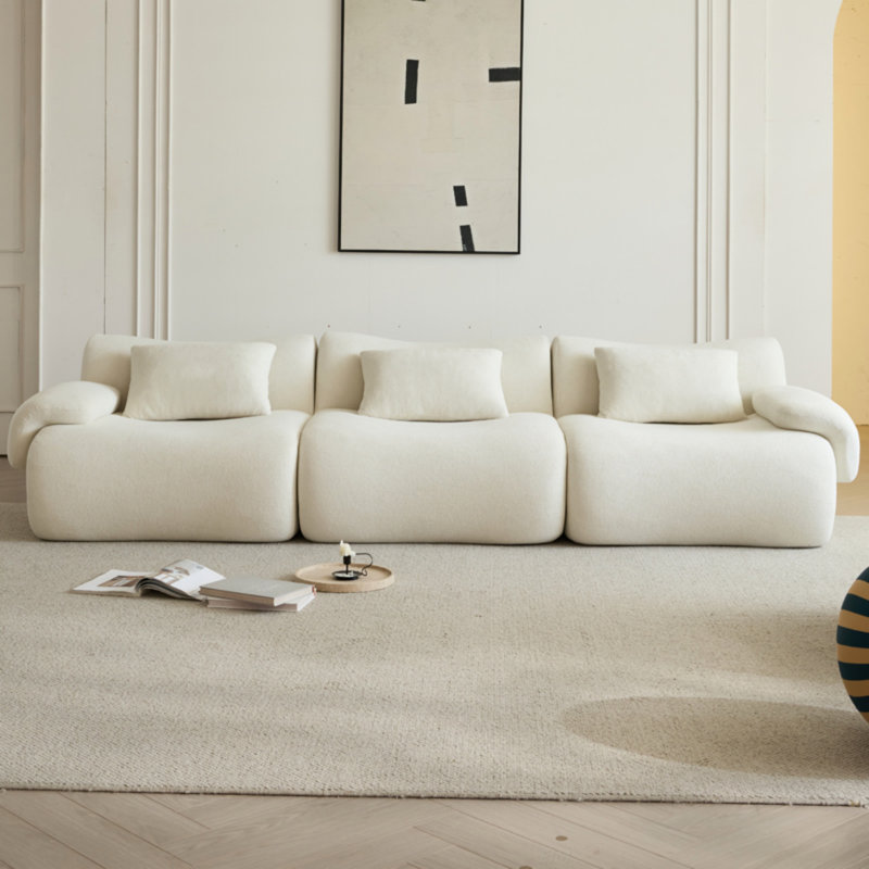 Canapé modulaire modulaire avec un design compressé confortable, un style minimaliste moderne et efficace pour les chambres à coucher et les salons - Blanc