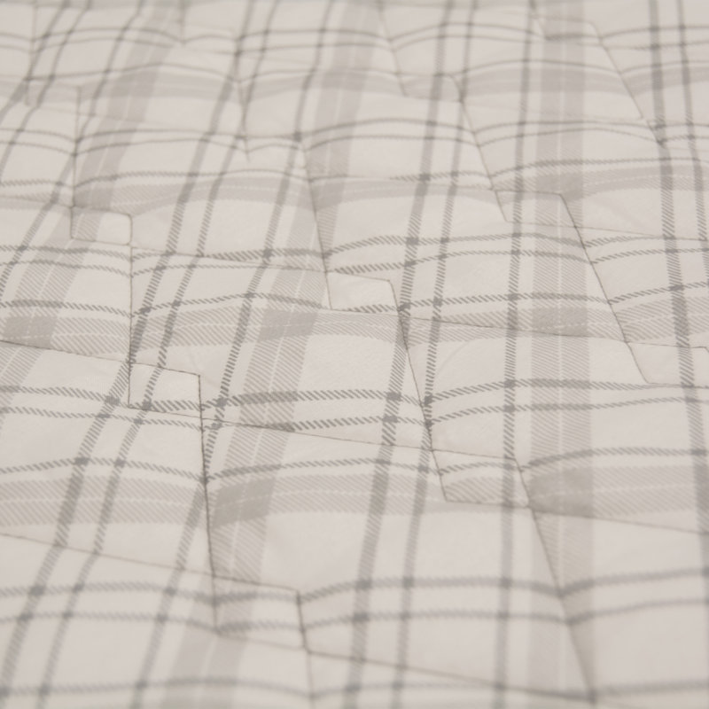Gray Twin Reversible Microfiber Quilt Set with Deer Motif