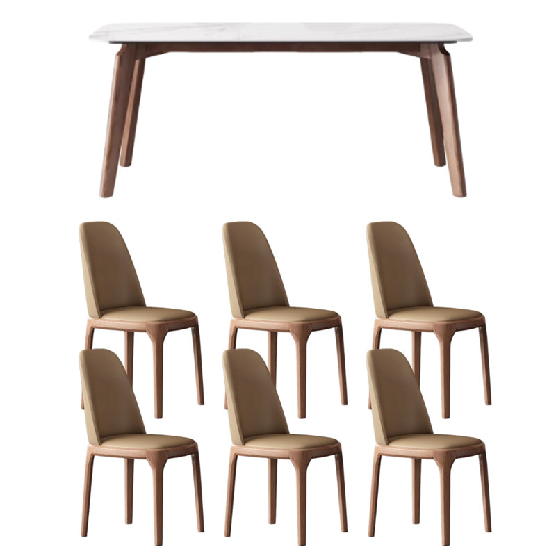 Ensemble de table de salle à manger Modern, Brun, H 28,74 po x L 55,11 po x l 31,49 po