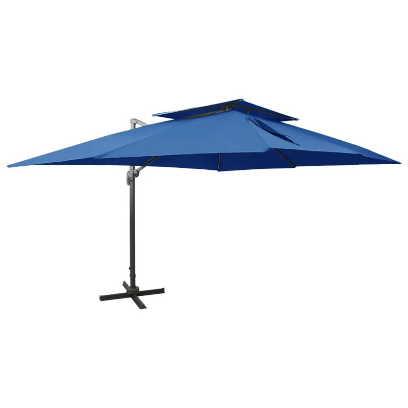 Kashton 400cm X 300cm Rectangular Cantilever Parasol, Blue