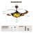 48'' Art Stained Glass Ceiling Fan With LED Lights And Remote Control