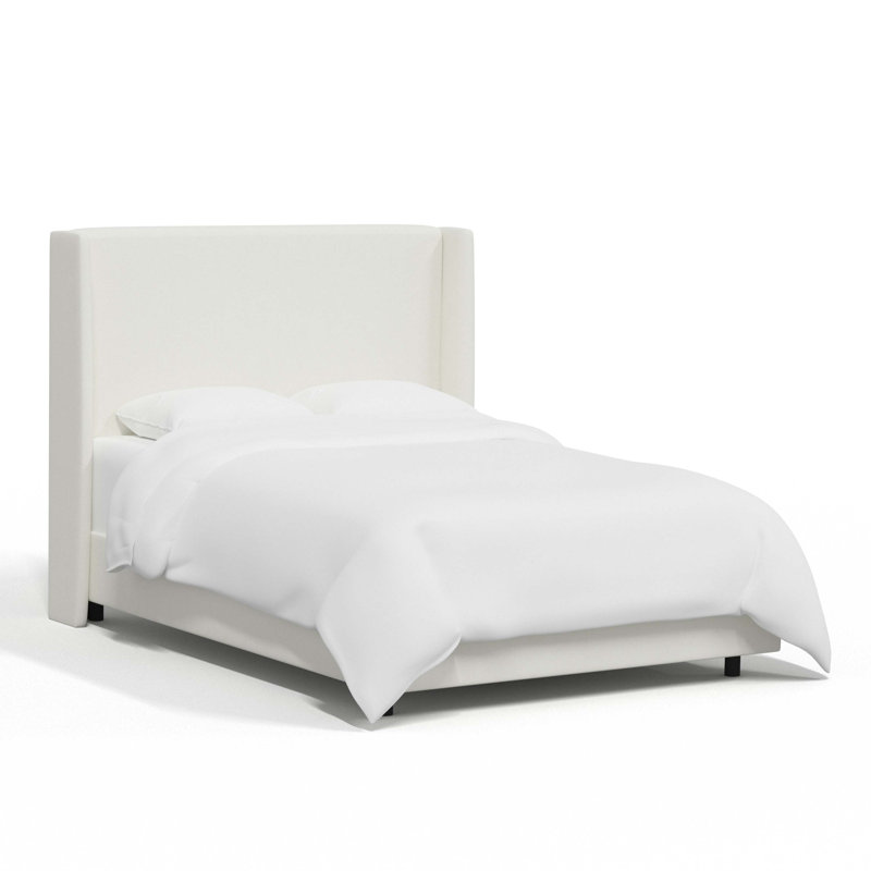 Lit tapissier Tilly, Grand, Lin blanc texturé Zuma