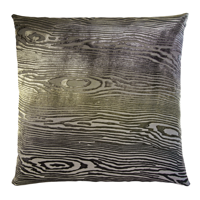 Woodgrain Rectangle Velvet Pillow Cover & Insert, Square 18"H x 18"W, Latte