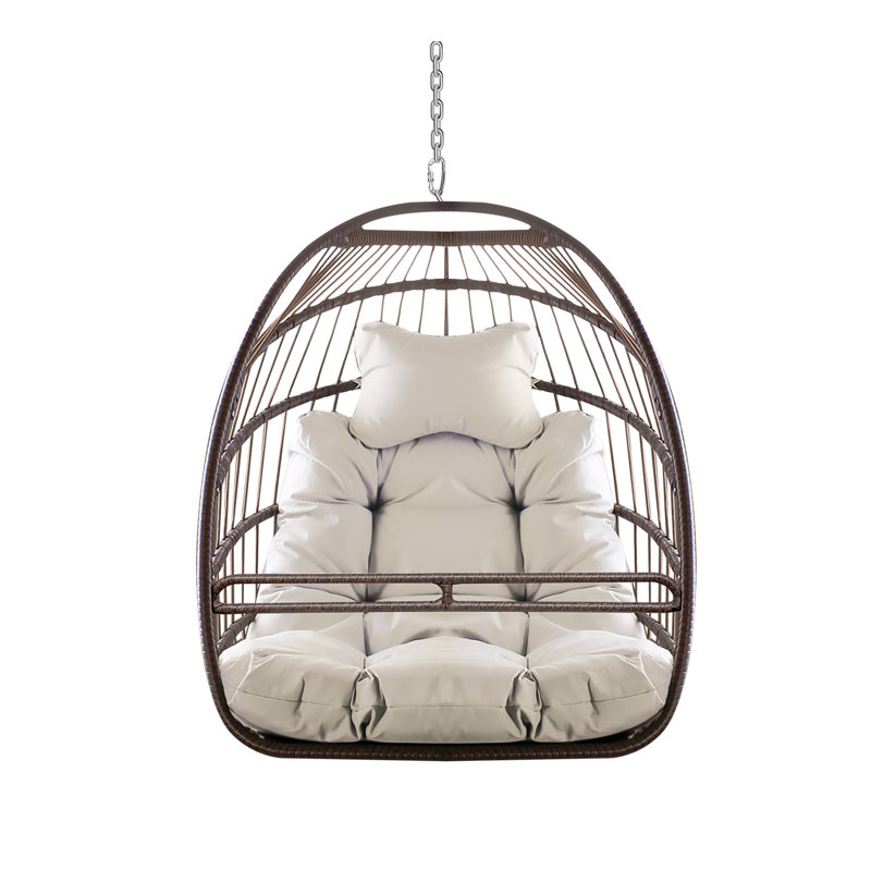 Swing Hammock Egg Basket Chairs Without Stand, Brown, Beige