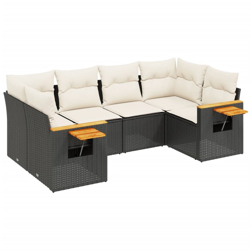 Ensemble de canapé de jardin Vidaxl noir, blanc crème, Cream Cushion/Black Frame