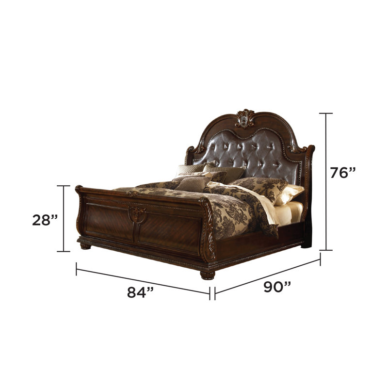 Jazzlene King 3PC Dark Walnut, King, 3 Pcs: Bed, 2 Nightstands