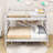 Wood Twin XL Over Queen Bunk Bed With Guardrails And Ladder, Convertible To 2 Beds-2129293810
