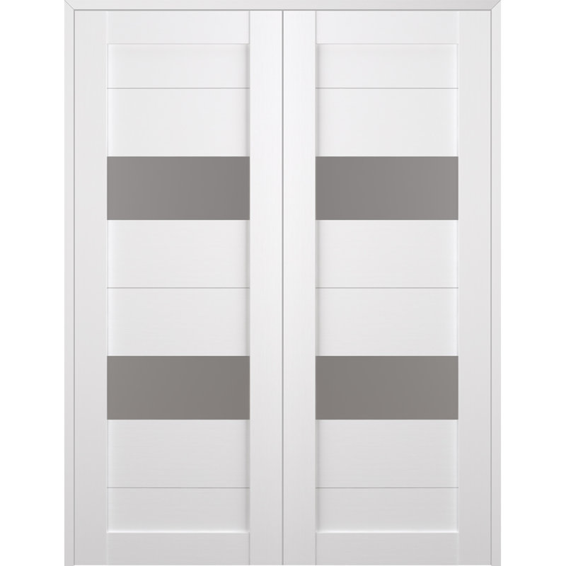 Porte double standard Berta, 35,5 po x 79,37 po, Blanc noble, Réversible