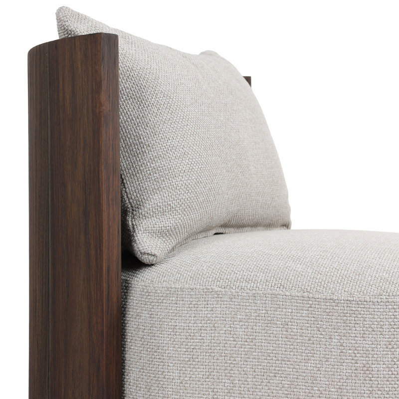 OZZY Outdoor Teak Swivel Armless