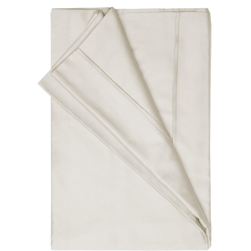 600 TC 100% Cotton Range Sateen Flat Sheet, Single (3'), Ivory