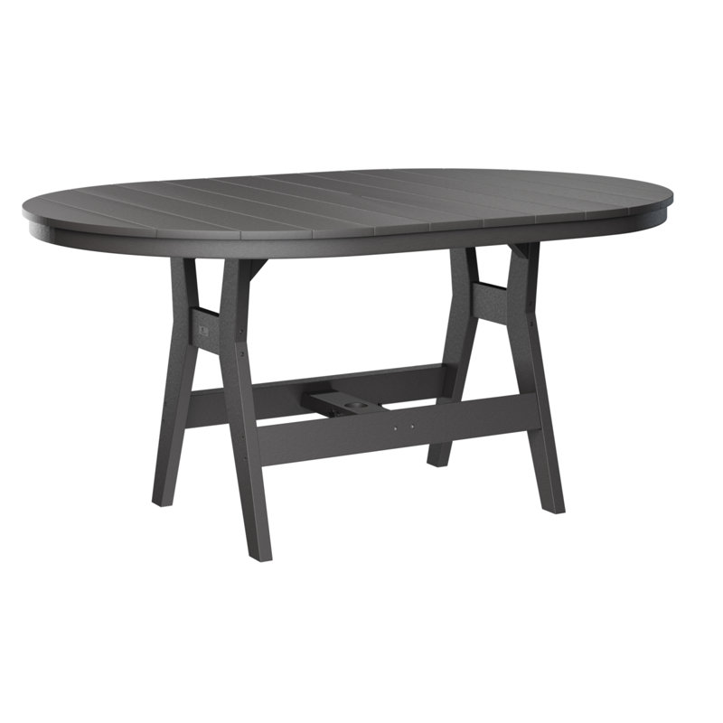 Harbor Outdoor 64″ Oblong Dining Table, Smoke Gray
