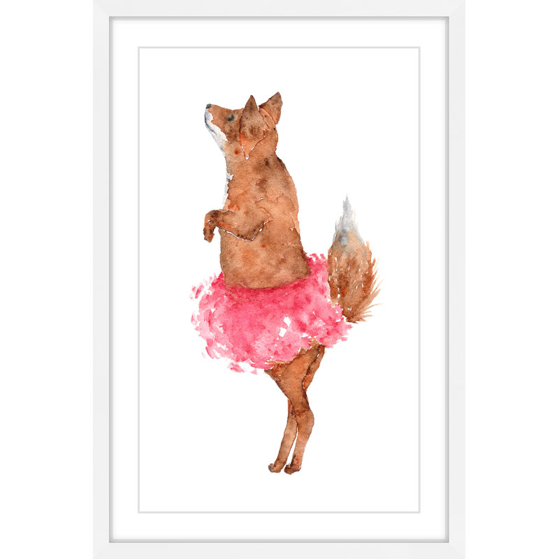 «Ballerina Fox» par Thimble Sparrow, reproduction encadrée, H 45 po x l 30 po x P 1,5 po