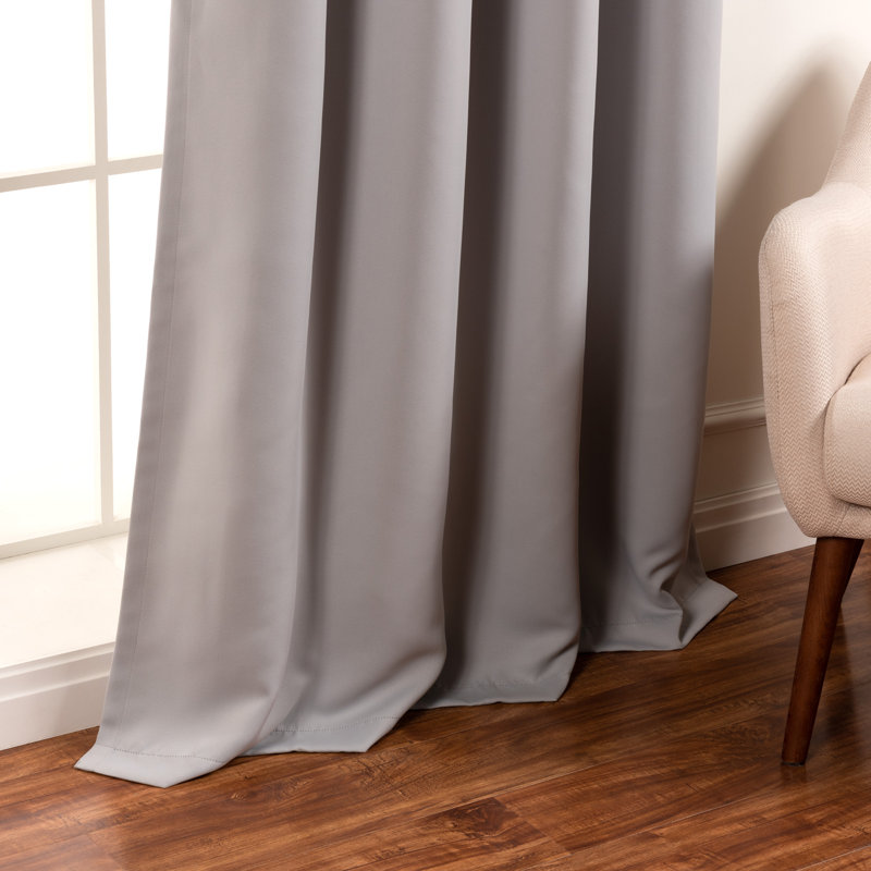 Anthuan Blackout Single Curtain Panel, 52" W x 132" L, Light Gray