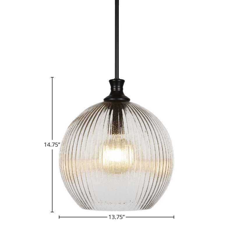 Luminaire suspendu à 1 tige Carina, Noir mat