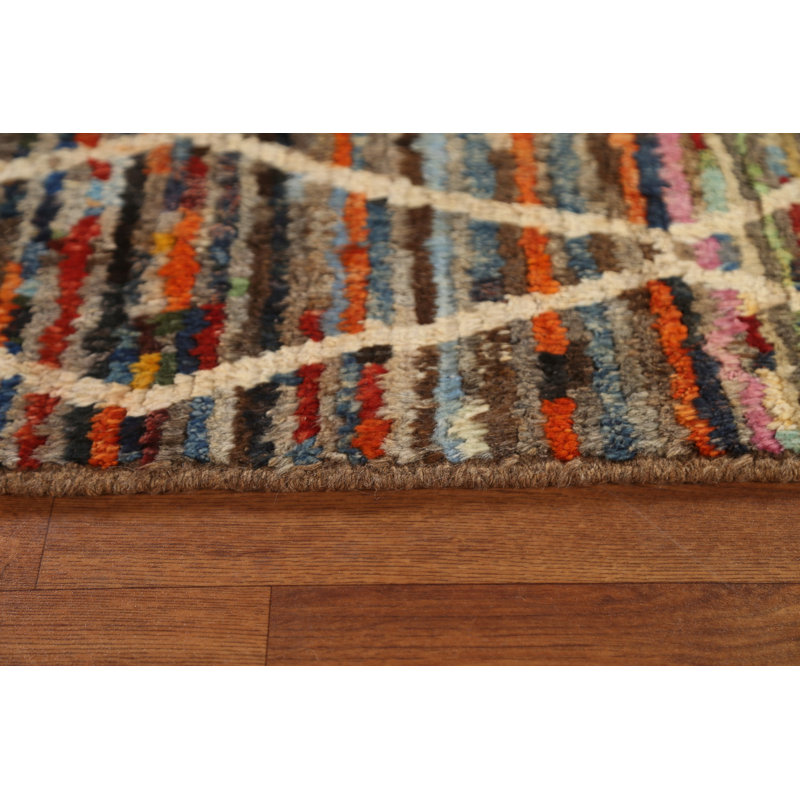 Tapis marocain en laine Trellis noué à la main 6 x 10