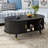 Coffee Table With Charging Station,Sliding Tambour Door & Storage-1705520983