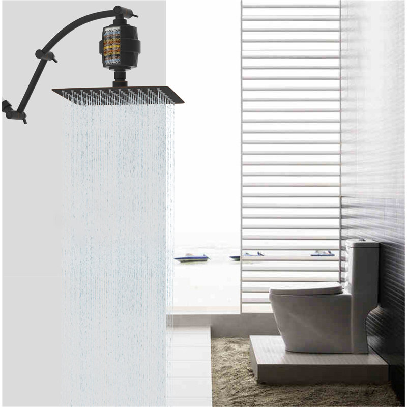 12-Inch High-Pressure Shower Head With 16" Adjustable Extension Arm & 20-Stage Filtration, Oil Rubbed Bronze