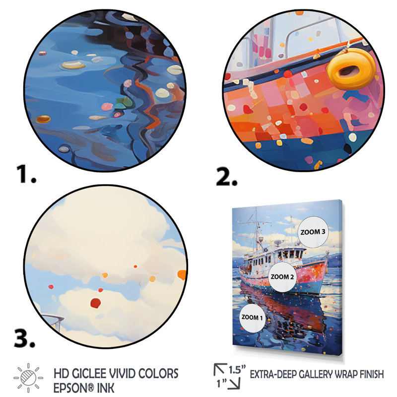 Pêche, bateau crabe d'Alaska - bateau côtier, art mural, Cadre flottant blanc, H 32 po x l 24 po