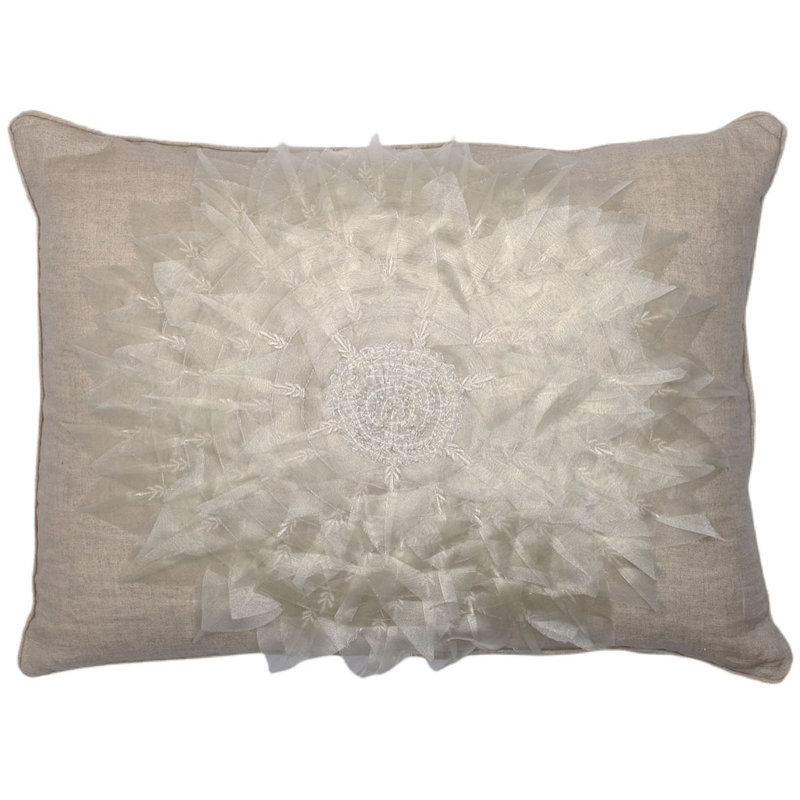 Dahlia Lumbar Pillow Cover & Insert, Natural
