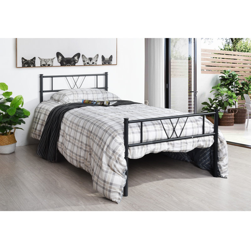 Base de lit 34,8 po Elmore, Noir, Simple